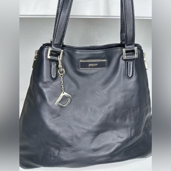 DKNY Black Saffiano Leather Double Zip Tote - Picture 11 of 11